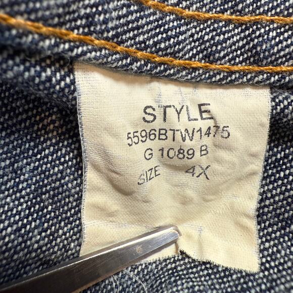 Vintage Ralph Lauren Polo Jeans Co. Blue Denim Trucker Jacket 4XL - Picture 4 of 13